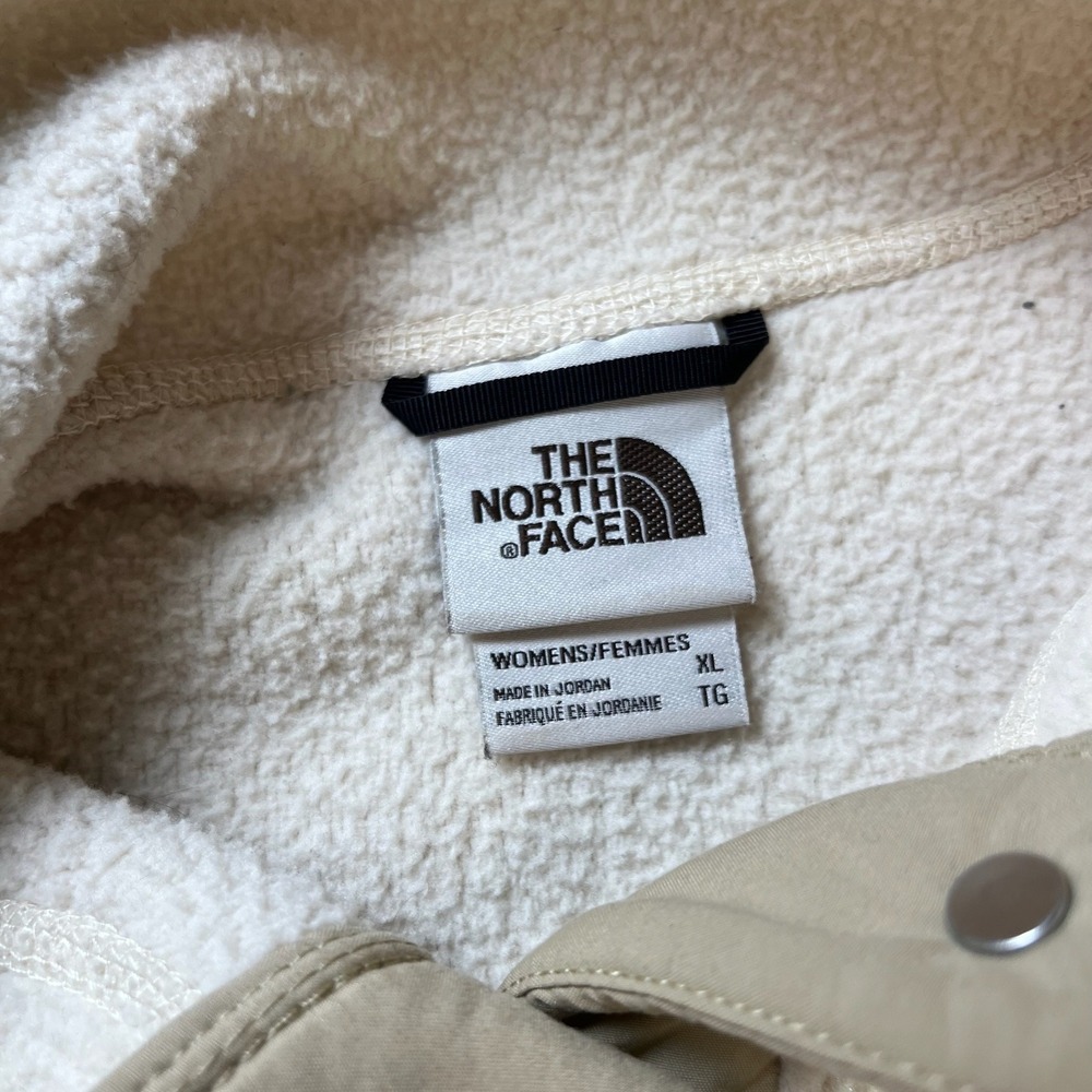 The North Face Pullover Womens XL Cream Dunraven Sherpa Fleece Snap quarter J99 - Picture 3 of 7